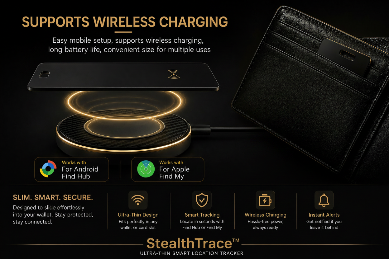 StealthTrace Wireless Charging - Realistic Wallet
